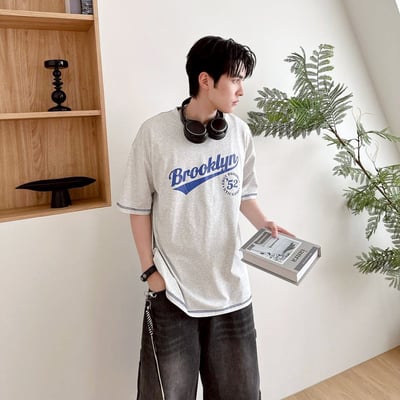 【SORONA® 涼感現貨】Brooklyn 52反車線造型印花短T5