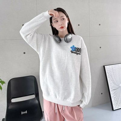 【現貨】發泡字母花朵印花大學T12