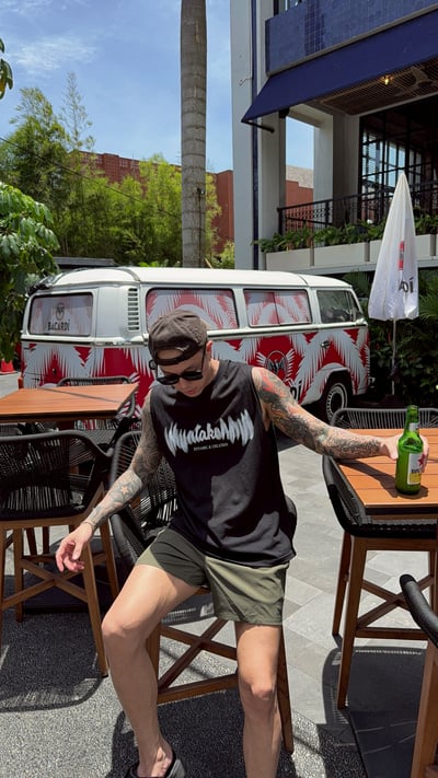 【現貨】模糊晃動英文圖樣寬鬆背心5