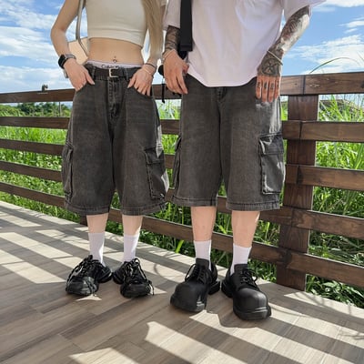 【一件兩穿CP值爆高】重工藝可拆式寬版牛仔落地褲3