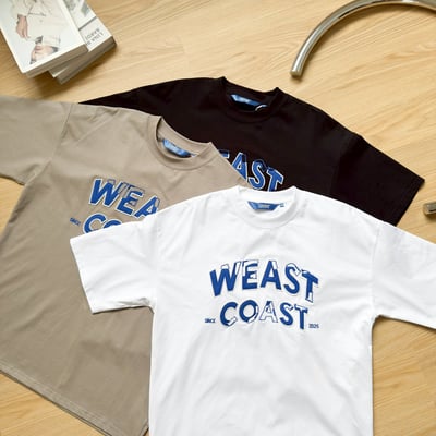 【SORONA® 涼感現貨】WEAST COAST接縫線造型貼布短T7