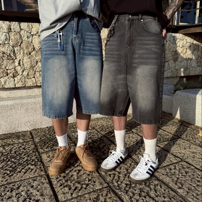 【現貨】韓式街頭水洗完美版型七分牛仔褲1