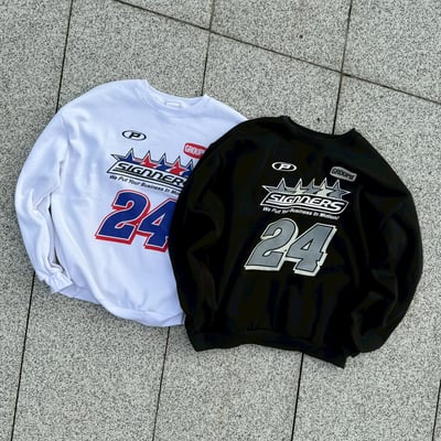 【現貨】美式賽車24號刷毛大學T7