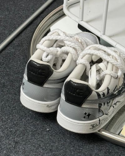 【訂製款】Nike Court Vision 灰痕塗鴉6