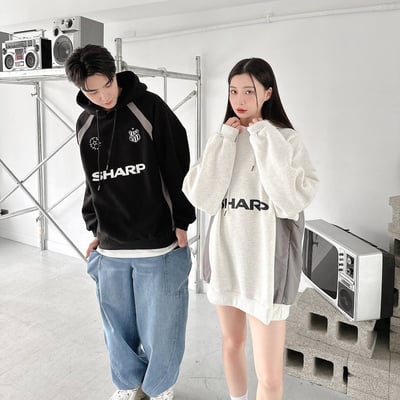 【廠商斷貨最後機會】SHARP拼接撞色帽T6