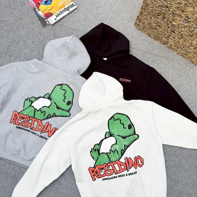 【現貨】RESTDING 恐龍塗鴉感帽T10