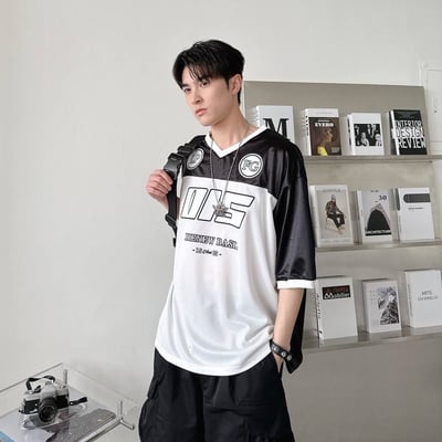 【現貨】拼接撞色棒球球衣短T4