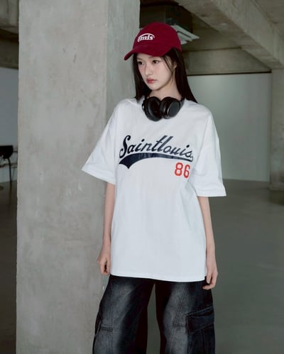 【現貨】Saintlouis86刺繡短T4