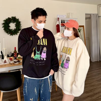 【現貨】NIRVANA刷毛大學T5