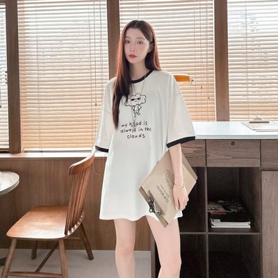 my head is always in the clouds 墨鏡雲朵撞色螺紋短T4