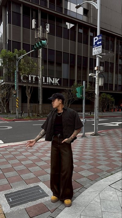 【現貨】高腰丹寧雅痞闊腿褲10