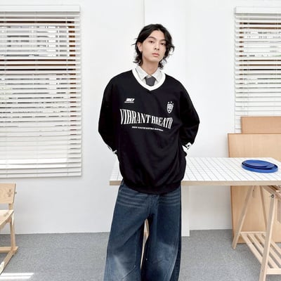 【現貨】VIBRANT BREATH美式復古V領大學T9