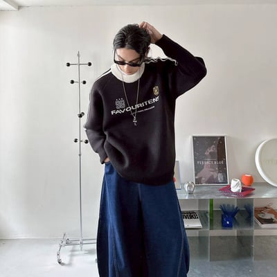 【現貨】FAVOURITENS 98撞色織帶毛衣5