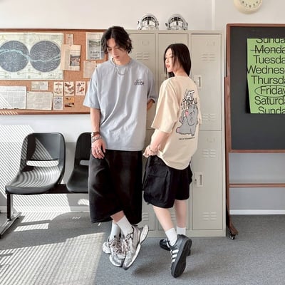 【現貨】CAT STRETCH貓咪伸展塗鴉感印花短T5