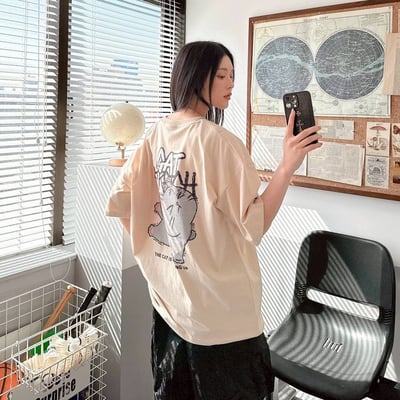 【現貨】CAT STRETCH貓咪伸展塗鴉感印花短T7