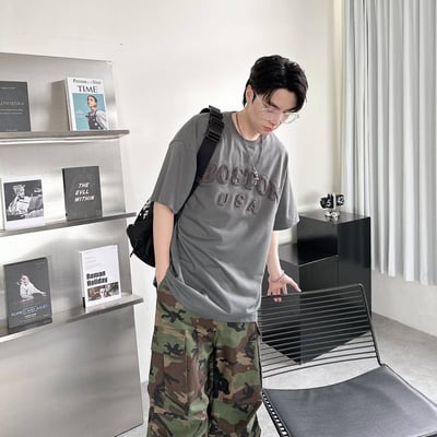 【現貨】BOSTON毛巾繡短T5