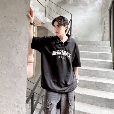 【現貨】MERRIMACK半高領拉鍊刺繡POLO衫3