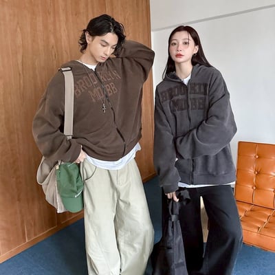 【現貨】BROOKLYN MOBB毛巾繡內絨毛外套1