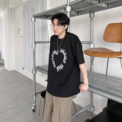 【現貨】圓環英字毛巾繡短T5