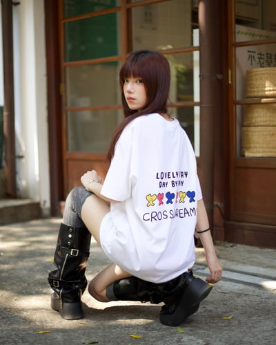 【現貨速發】甜度爆擊三色手繪愛心短T12