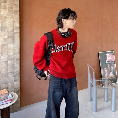 【現貨】哥德字撞色毛衣9