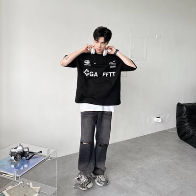 【現貨】立體車邊賽車風短T10