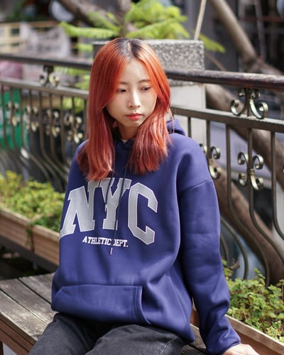 【現貨】NYC印花刷毛帽T5