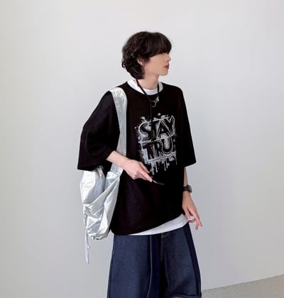 【現貨】STAY TRUE 噴漆華夫格印花短T12