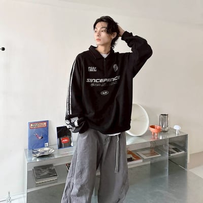 【現貨】SINCEPRINCE斑駁字體拉鍊POLO衫11