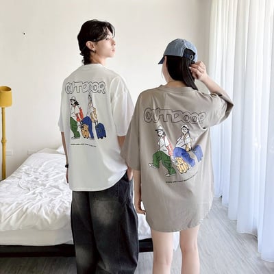 【SORONA® 涼感現貨】OUTDOOR雙人旅行印花短T2