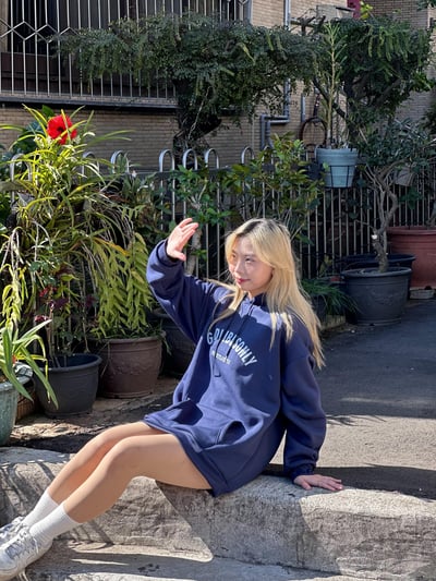 【現貨】GOODVIBESONLY英文字母刷毛帽T18