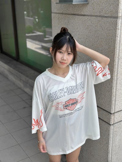 【現貨】HARLEY-DAVIDSON火焰網眼V領球衣1