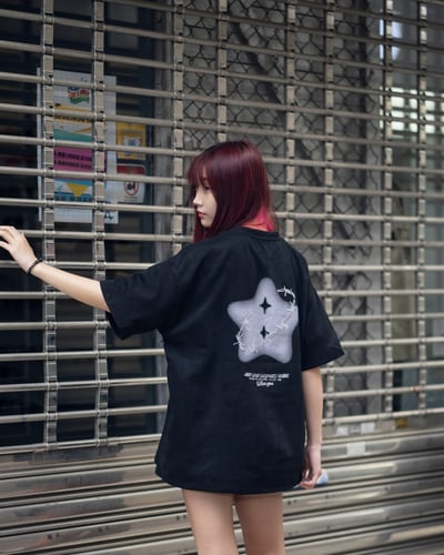 【現貨】荊棘五角星刺繡麂皮短T3