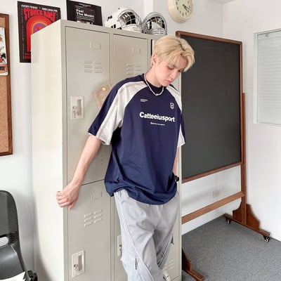 【SORONA® 涼感現貨】Catteeiusport賽車風拼接印花短T7