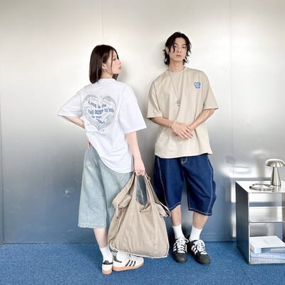 【SORONA® 涼感現貨】heart waves 愛心浪花印花短T8
