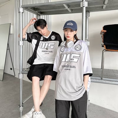 【現貨】拼接撞色棒球球衣短T2