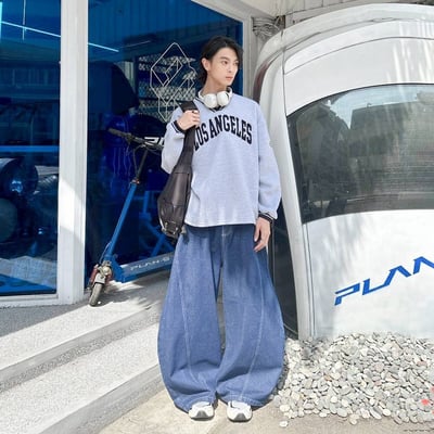 【現貨】LOSANGELA 美式毛巾繡V領大學T10