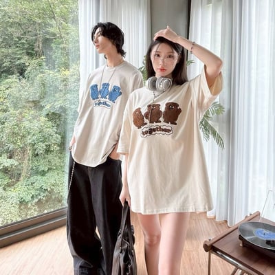 【現貨】Together 毛巾刺繡小熊短T3