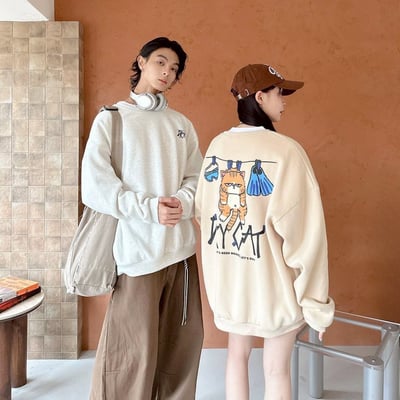 【現貨】DRYCAT曬衣貓咪印花大學T4