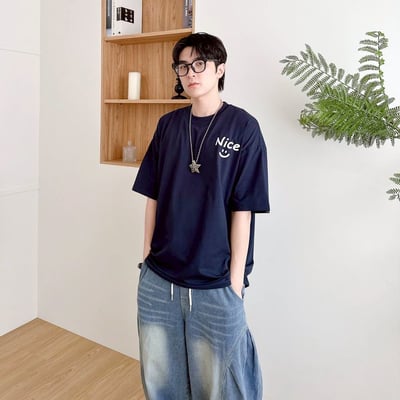 【SORONA® 涼感現貨】NICE 笑臉印花短T5