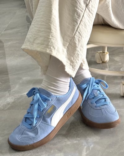 【現貨】PUMA PALERMO 水藍 寶藍 淺藍 藍 麂皮 運動鞋 女鞋｜396463-445