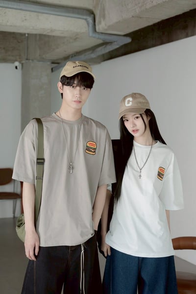 【SORONA® 涼感現貨】LIGHTMEALS漢堡印花短T4