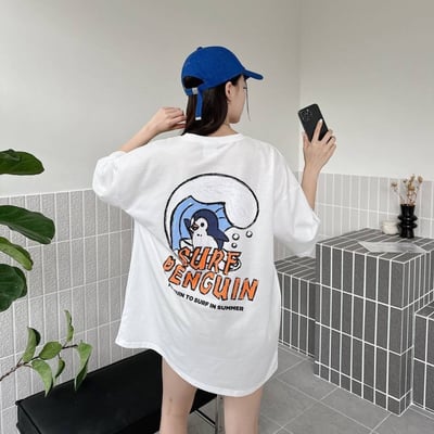 【現貨】衝浪企鵝手繪感短T4