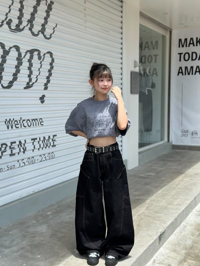 【爆款警告!!!】黑曜丹寧大口袋彎刀褲4