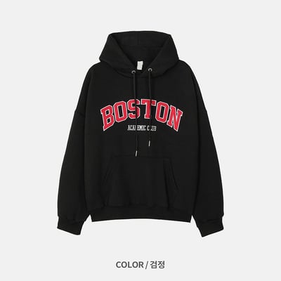 【熱賣不斷!好評大爆單!!】BOSTON刺繡貼布刷毛帽T11