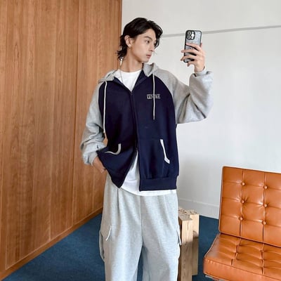 【現貨】VINTAGE撞色拼接連帽外套7