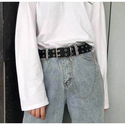 【帥褲必備】歐美雙孔洞洞褲練皮帶