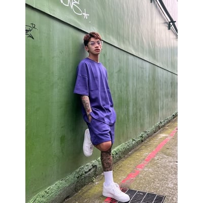 【超值現貨】重磅肩雙線素色短T3