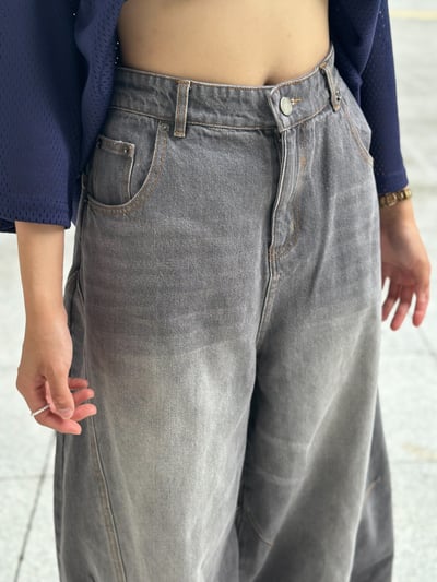 【現貨】街頭煙痕落地彎刀褲18