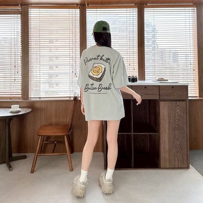 【現貨】笑臉奶油吐司印花短T8